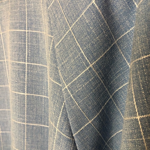 DONATED Shein Powder Blue & White Plaid High Low Peplum Blouse - Picture 4 of 16